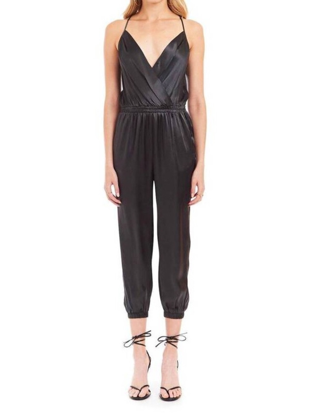 Amanda Uprichard Women’s Black Leah Silk Jumpsuit, Size Medium